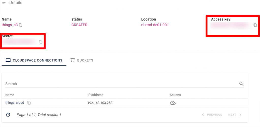 Access key objectspace